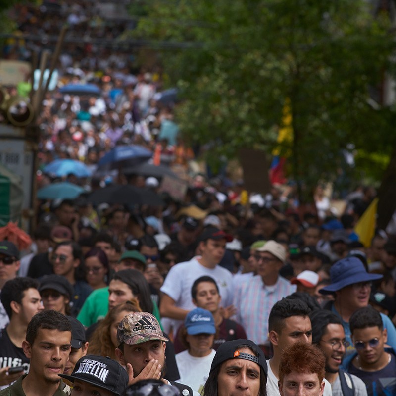 Massive crowd fills street during protest