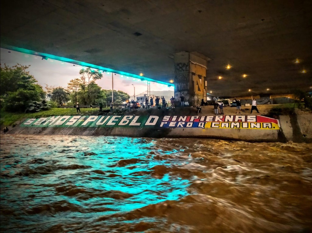 A mural painted to support the Colombian National Stoppage